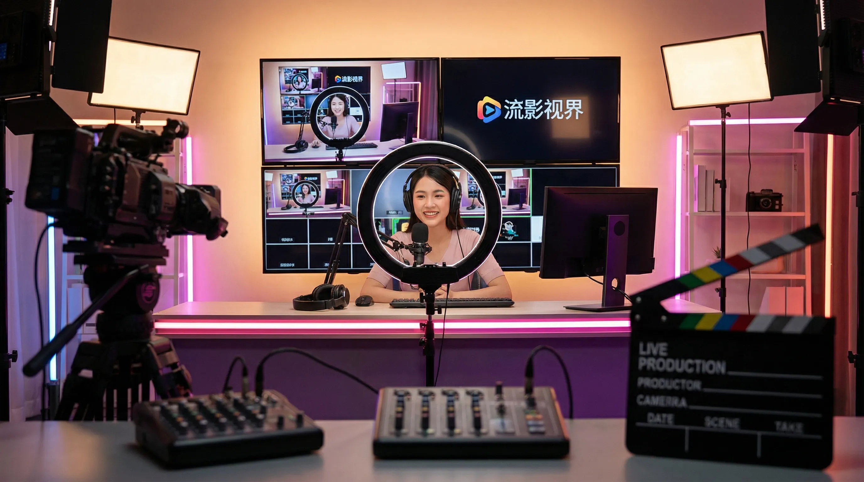 萝莉岛影视传媒平台宣传横幅